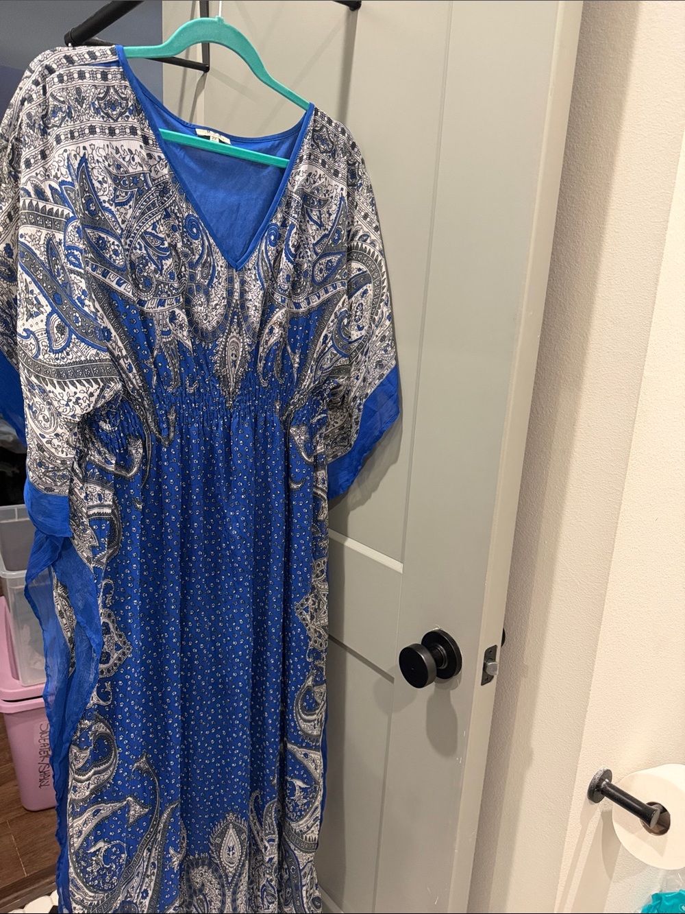 Blue Paisley Maxi Dress kaftan